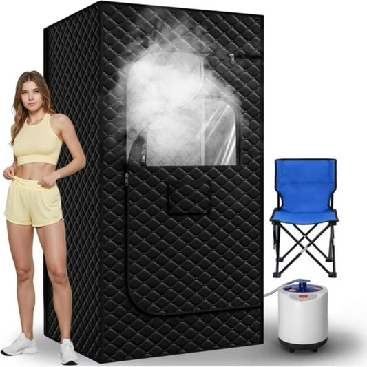 Portable Steam Sauna – Includes Waterproof Mat, Steam Generator, Chair & Remote