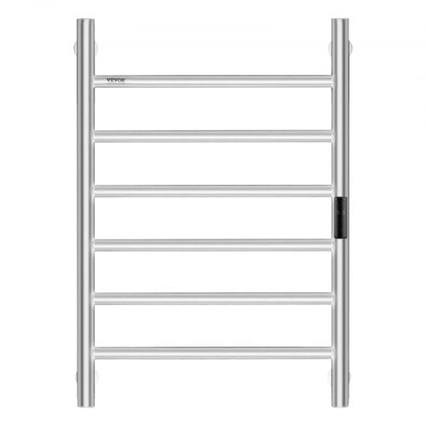 VEVOR 6-Bar Wall Mounted Heated Towel Rack for Bathroom, Silver Finish