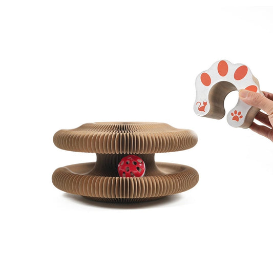 Cat Paw Accordion Scratcher Toy w/ Ball Interactive Cat Scratch Pad NWT