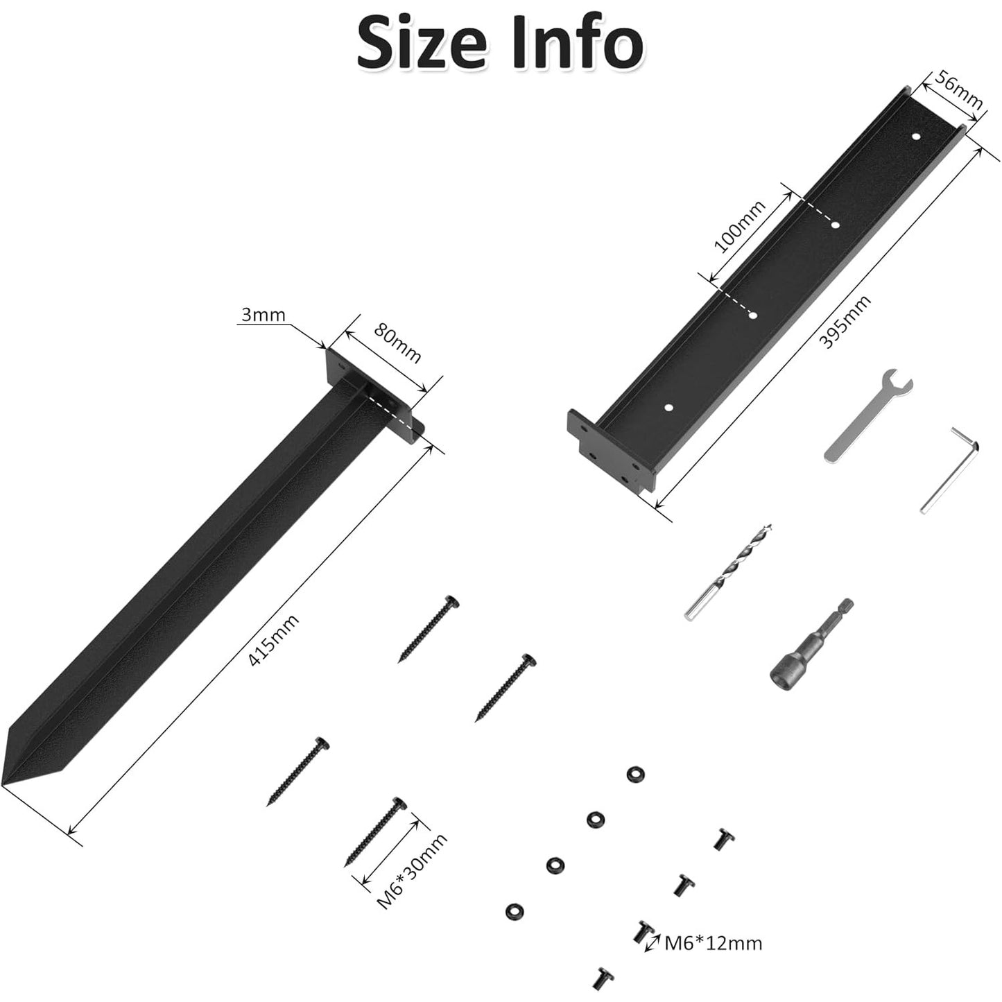 2 Pack Fence Post Anchor Repair Kit – Heavy Duty Ground Spike Stabilizer- NIB