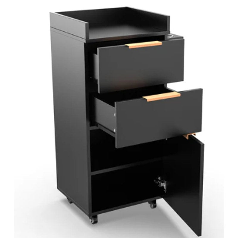 Wooden Salon Trolley Cart with Drawers, Storage Cabinet & Wheels – New