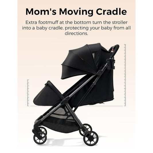 Momcozy ClickGo Lightweight Stroller One-Hand Fold- UPF50+ Canopy