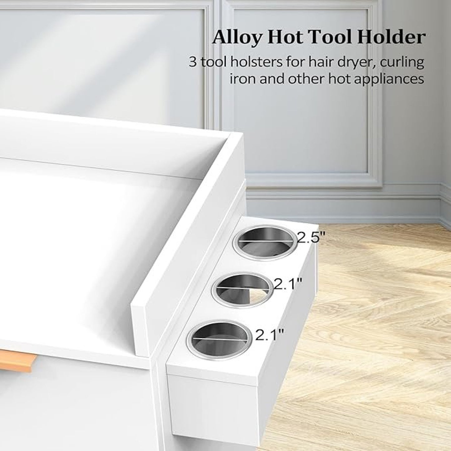 OmySalon 3-Tier Rolling Salon Cart – White