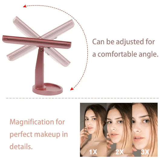 HOODINK Portable Vanity Mirror with Light Touch Control Dual Power Supply Rose Gold | 2926069326