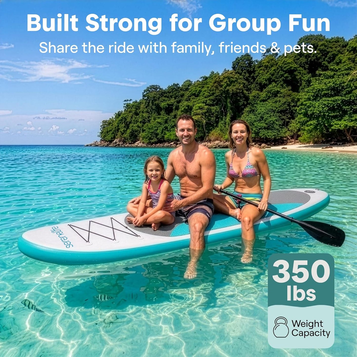 Inflatable Stand Up Paddle Board 10' Wide Stable Non-Slip Deck with Premium Accessories