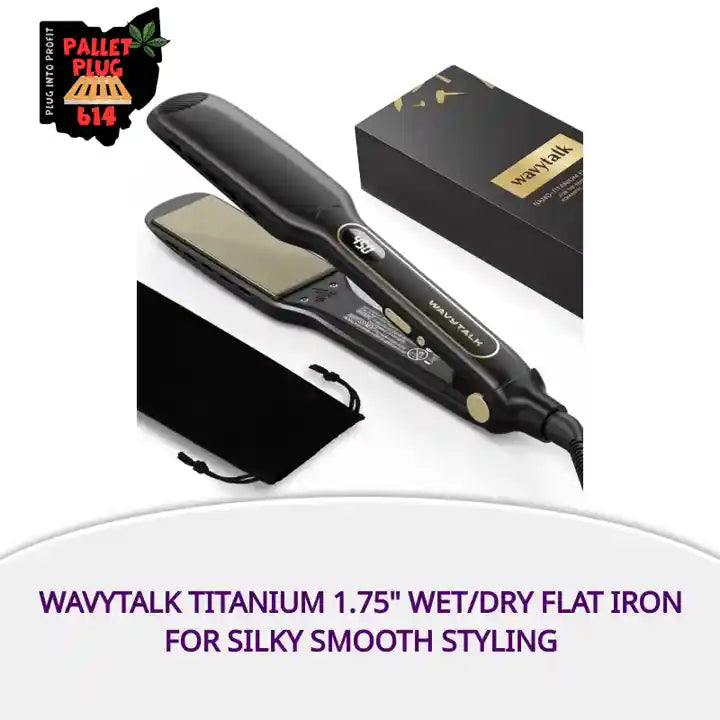Wavytalk Titanium 1.75" Wet/Dry Flat Iron for Silky Smooth Styling by@Outfy