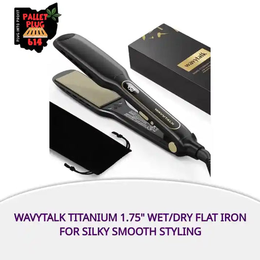 Wavytalk Titanium 1.75" Wet/Dry Flat Iron for Silky Smooth Styling by@Outfy