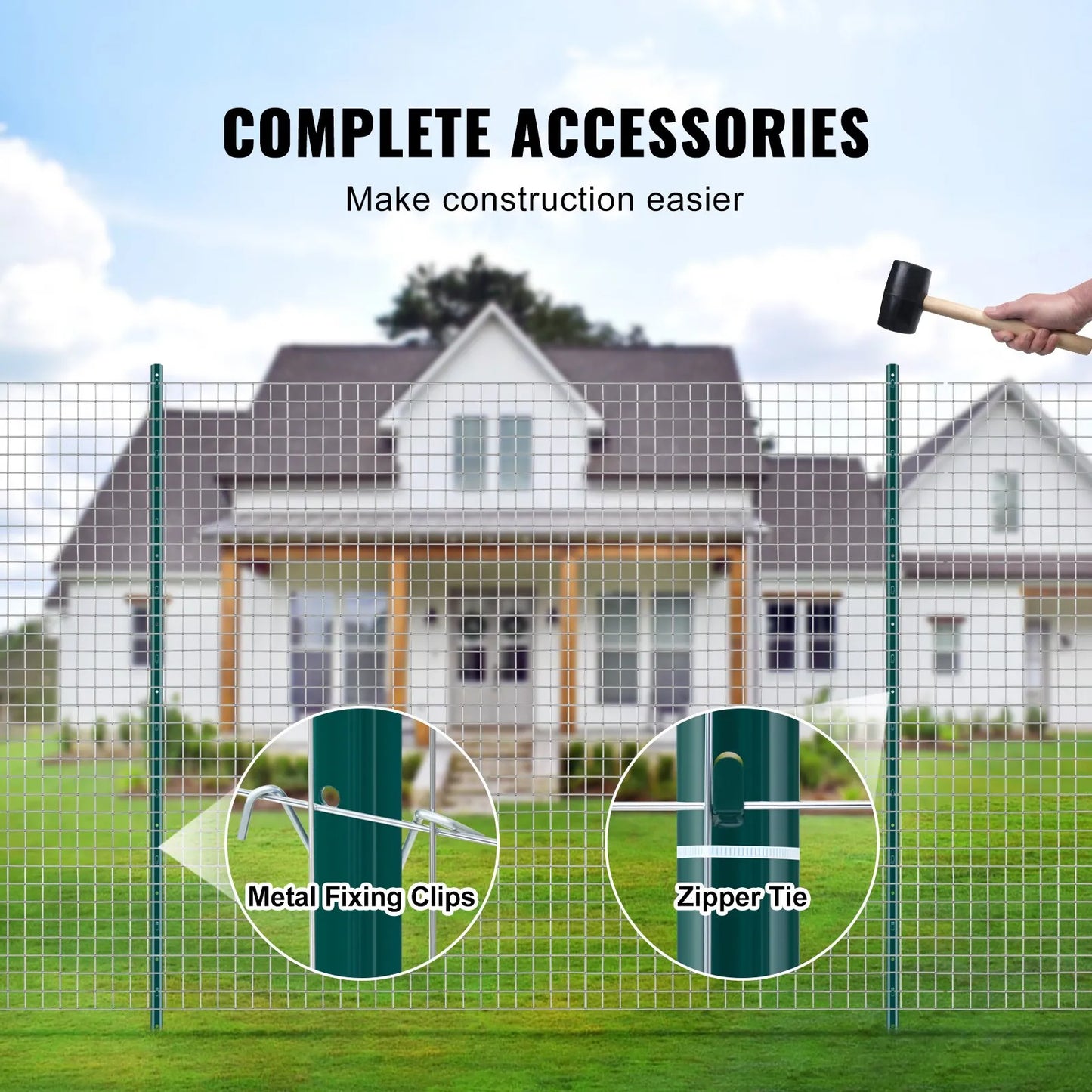 Vevor 6 Feet Fence Post 6 Pack U-Channel Heavy Duty Metal Fence Posts Green