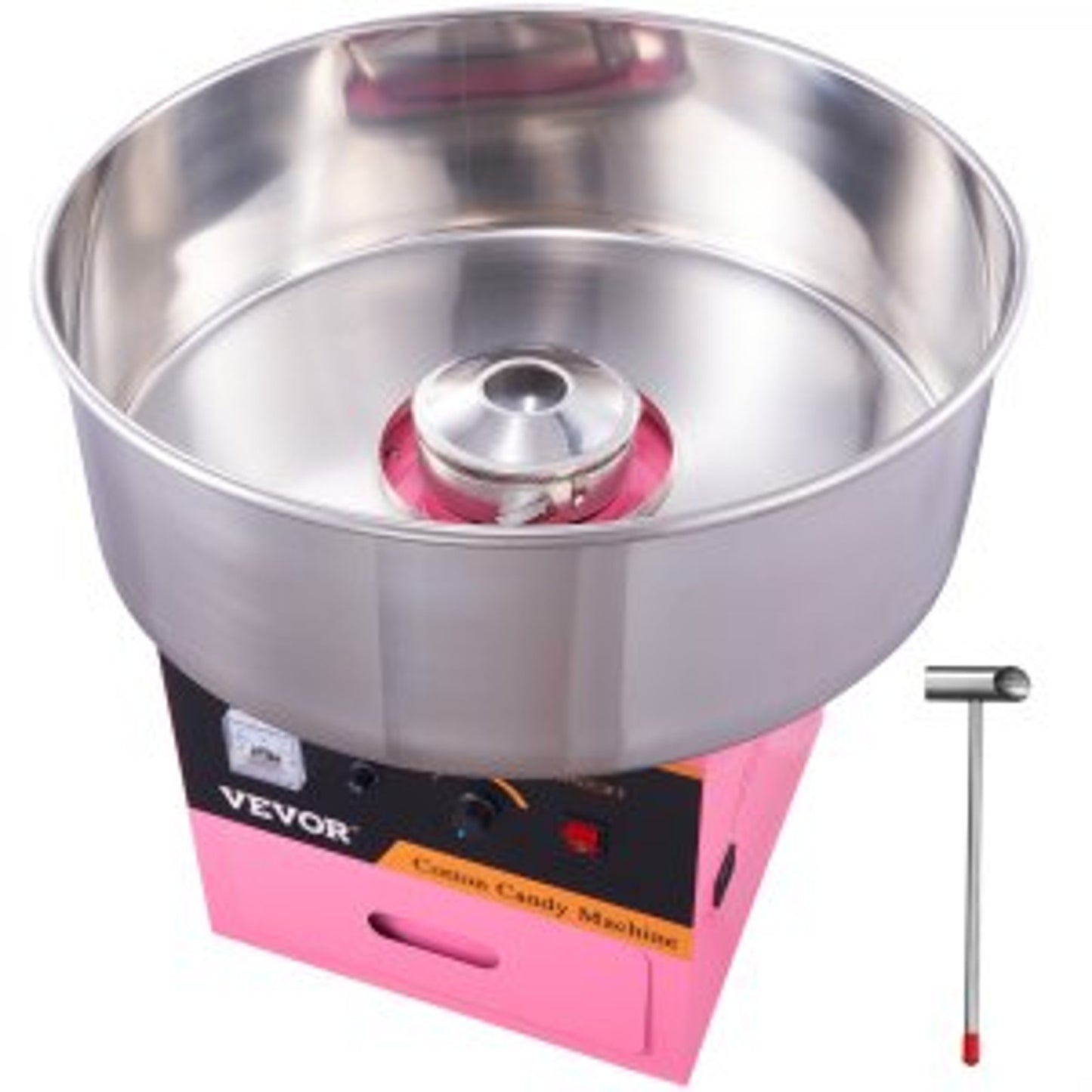Commercial Cotton Candy Machine 1000W Pink w/ Stainless Steel Bowl