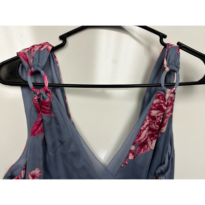 White House Black Market - Beautiful Floral Silk Dress Blue Pink Size 6 NWT