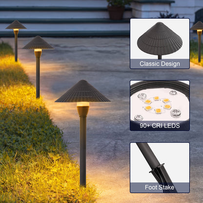 12-Pack LED Low Voltage Landscape Pathway Lights 3W CRI90+ Cast Aluminum Bronze