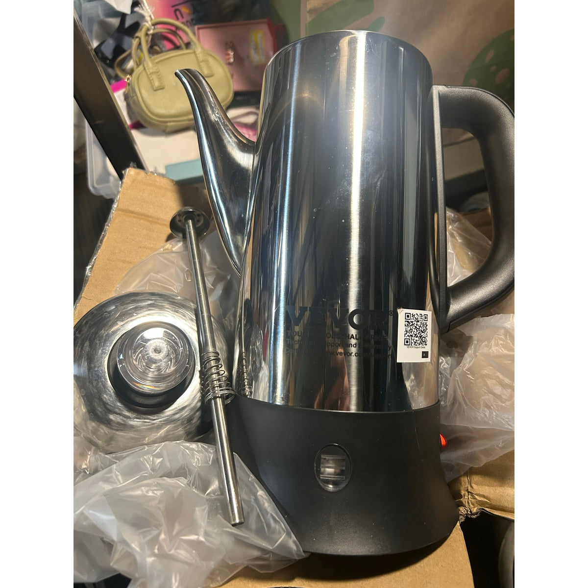 VEVOR 12-Cup Electric Coffee Percolator Stainless Steel Keep Warm 1000W