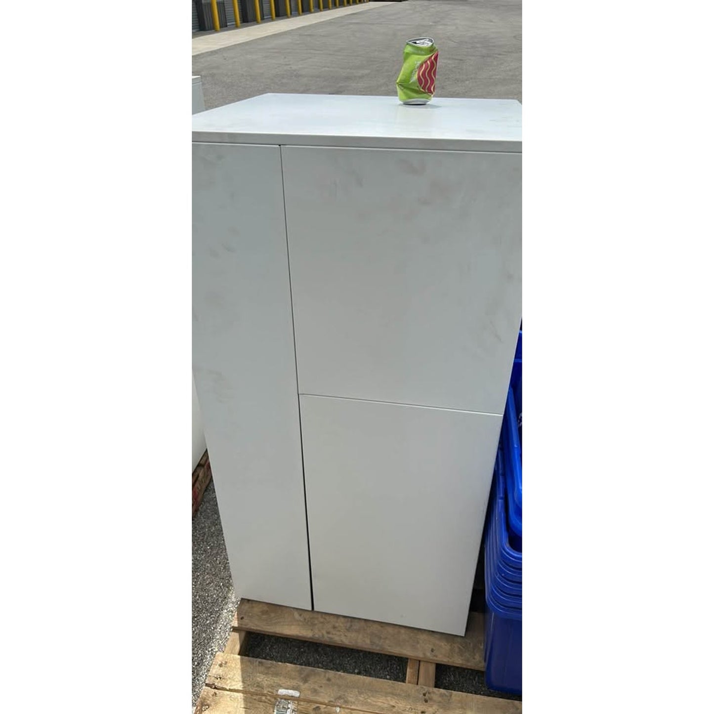 Locking Metal Storage Cabinet with Locker & 2 Drawers White
