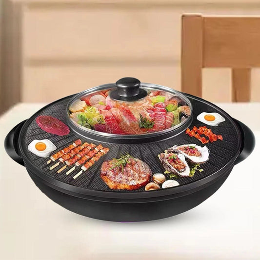 2-in-1 Smokeless Electric BBQ Grill & Hot Pot, 5.28QT Nonstick
