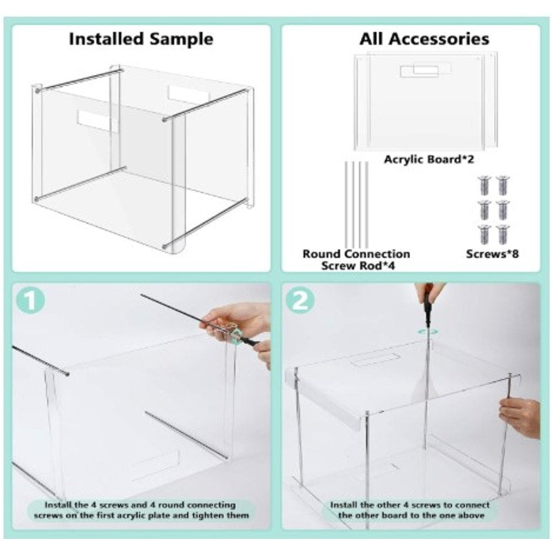 Clear Acrylic File Organizer w/ 24 Hanging Folders – Letter/A4 Size – New in Box