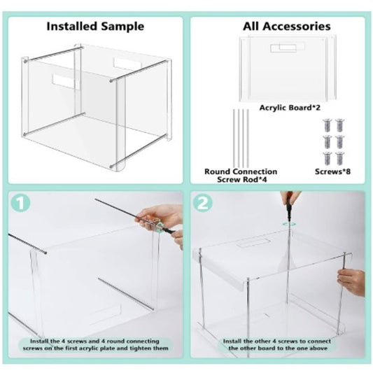 Clear Acrylic File Organizer w/ 24 Hanging Folders – Letter/A4 Size – New in Box