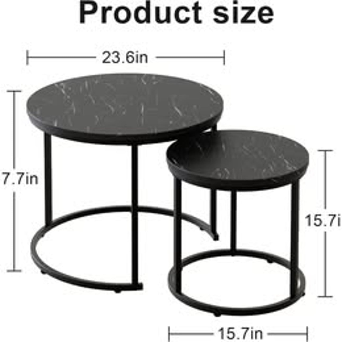 New in box, Round Nesting Coffee Table Set – 2 Pieces