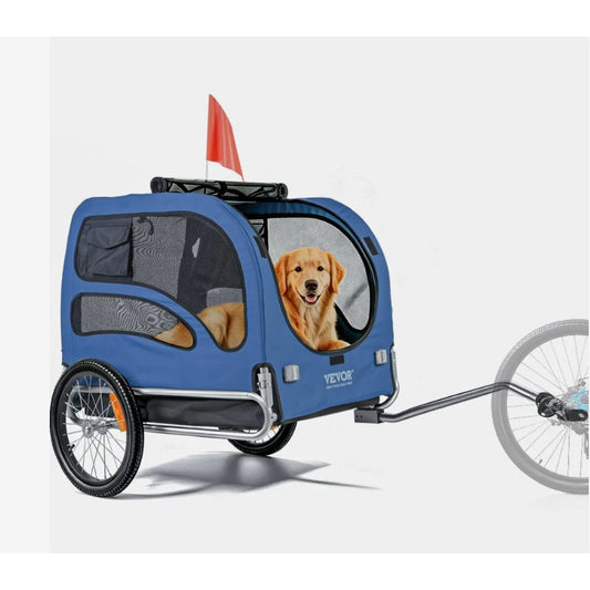 VEVOR Pet Bike Trailer – 100 lb Capacity, Black & Blue