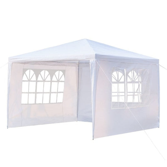 10x10ft White Outdoor Party Canopy Gazebo with Removable Sidewalls