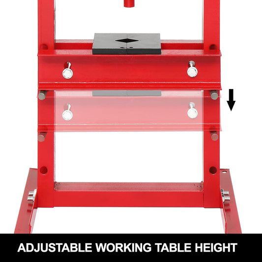 6-Ton Hydraulic Shop Press with Plates – Adjustable H-Frame- New