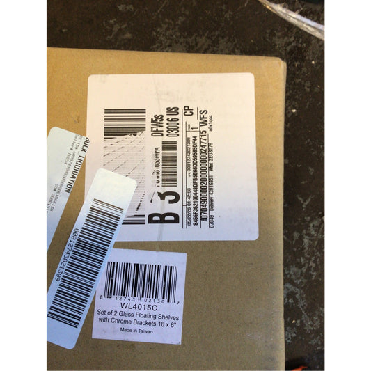 Danya B 16" Clear Glass Floating Shelves Chrome Brackets Set of 2