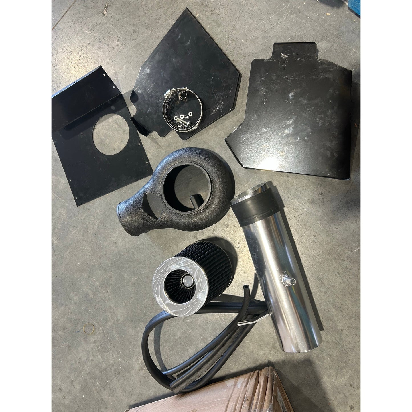 Universal 4” Cold Air Intake Kit w/ Heat Shield Panels – Aluminum Tube + Filter