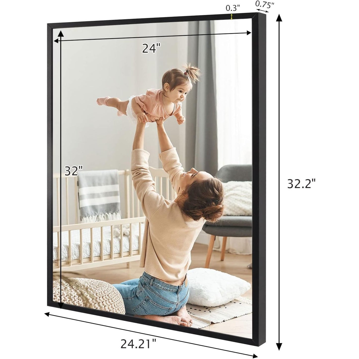 Set of 2 Black 24x32 Snap Poster Frames – Plexiglass Front-Load, New in Box