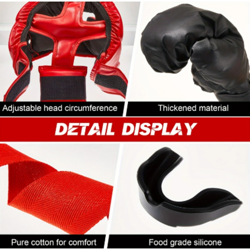 14-Piece Boxing Training Set / Includes 2 Full Sets (Red & Black) -Brand New