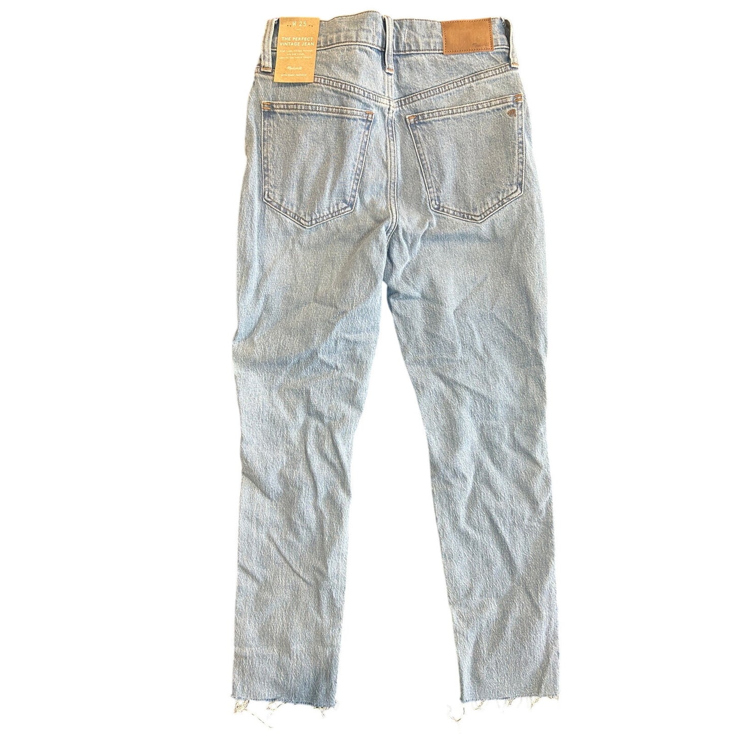 NWT Madewell The Perfect Vintage Jean in Bradwell Wash 25" W, Ripped Raw Hem