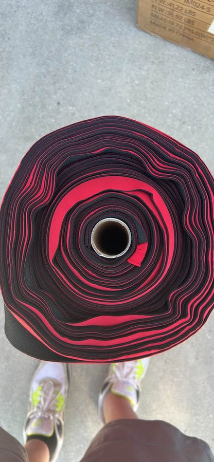 New 27" x 180' Neoprene Floor Runner Red