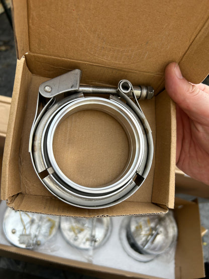 Stainless Steel V-Band Clamp Set – 2.5" or 3" Quick-Release, New in Box
