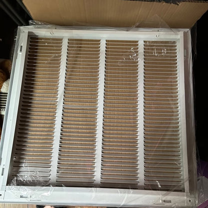20x20 Steel Return Air Filter Grille – 1" Filter, White, New in Box