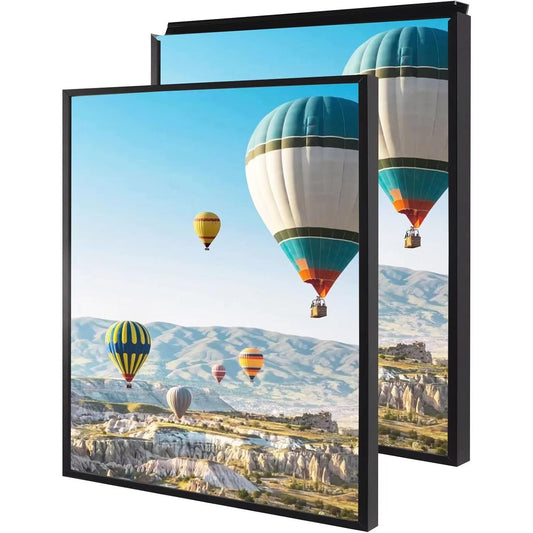 Set of 2 Black 24x32 Snap Poster Frames – Plexiglass Front-Load, New in Box