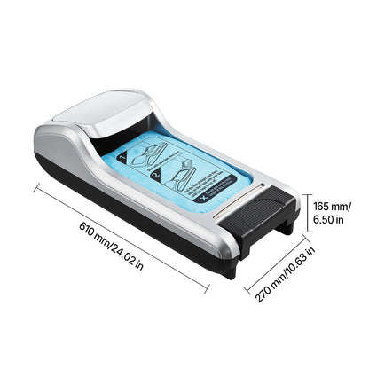 Automatic Shoe Cover Dispenser, Hands-Free with 600 Covers (Silver)