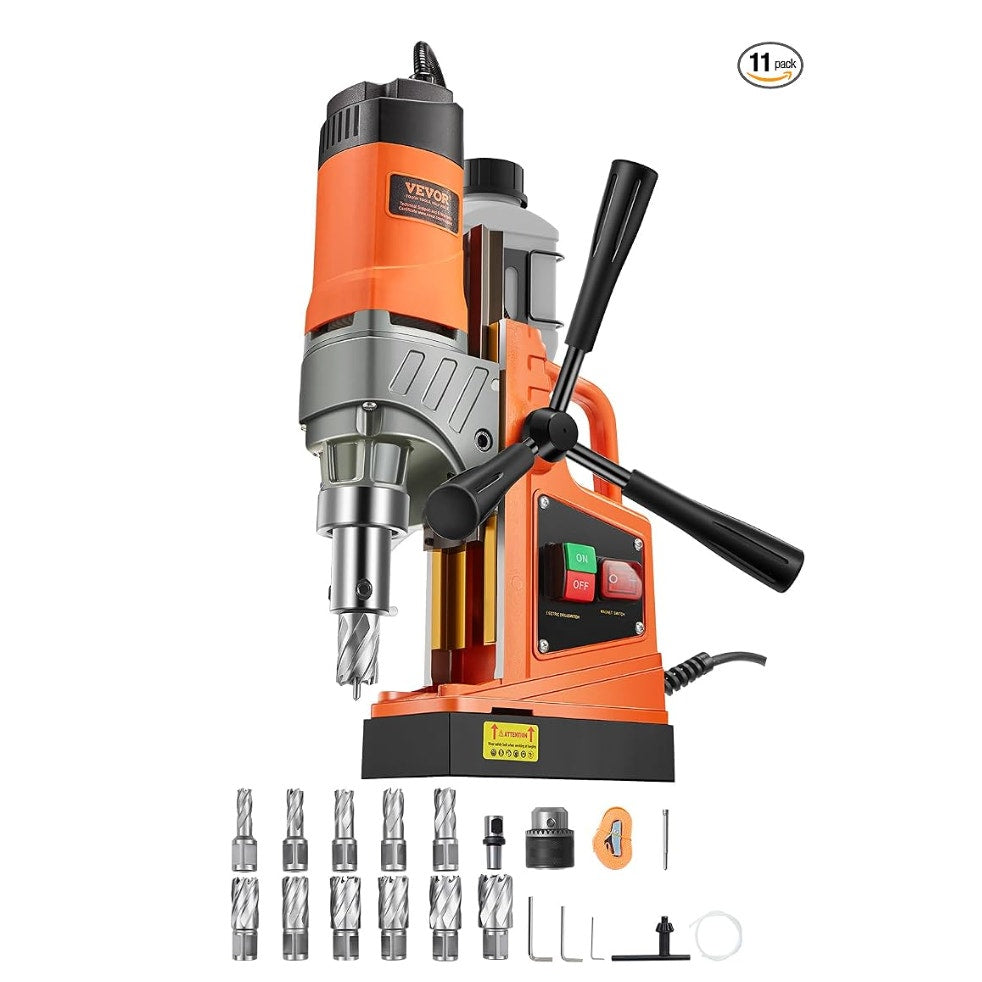 VEVOR 1300W Magnetic Drill Press with 11 Drill Bits, Brand New