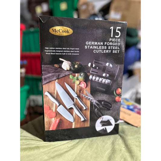 McCook Forged Stainless Steel Knife Block Set – New, Verified Complete