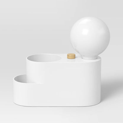 White Globe Touch Lamp With Organizer Modern Table Lamp 2 for 12