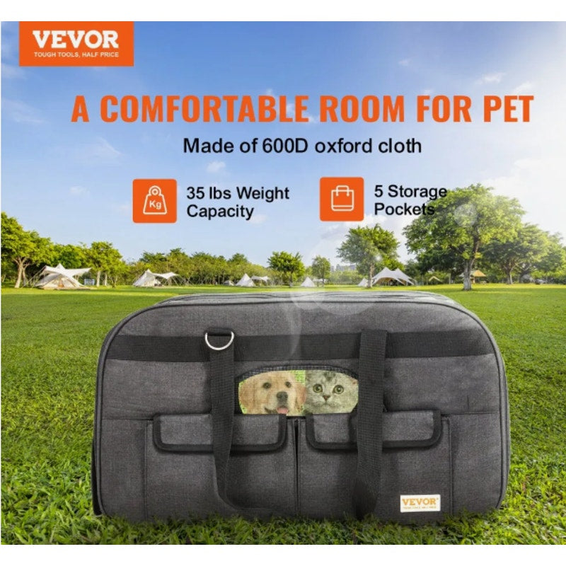 Rolling Pet Carrier w/ Wheels & Telescopic Handle — Fits Pets Up to ~35 lbs