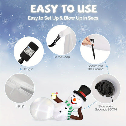 LED Inflatable Snowman 6ft Holiday Yard Decoration