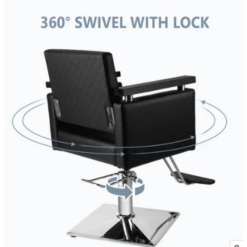 Hydraulic 360° Swivel Salon Chair – Black Styling Chair-New in box