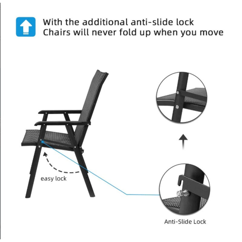 Upgraded Portable Patio Folding Chair – 330 Lb– Heavy Duty Outdoor Seating