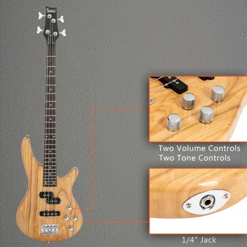 Glarry GJazz Electric Bass Guitar – 4-String, New in Box