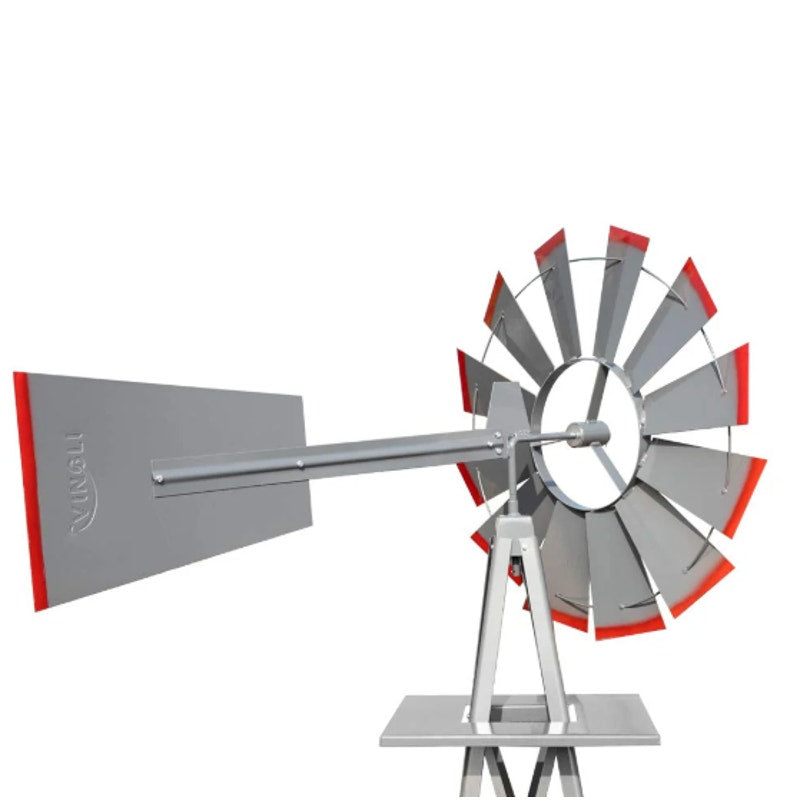 8FT Metal Windmill – Garden/Yard Decoration with Weather Vane