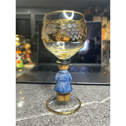 Authentic Goebel Figurine Stem Wine Glasses 6pc Excellent Condition