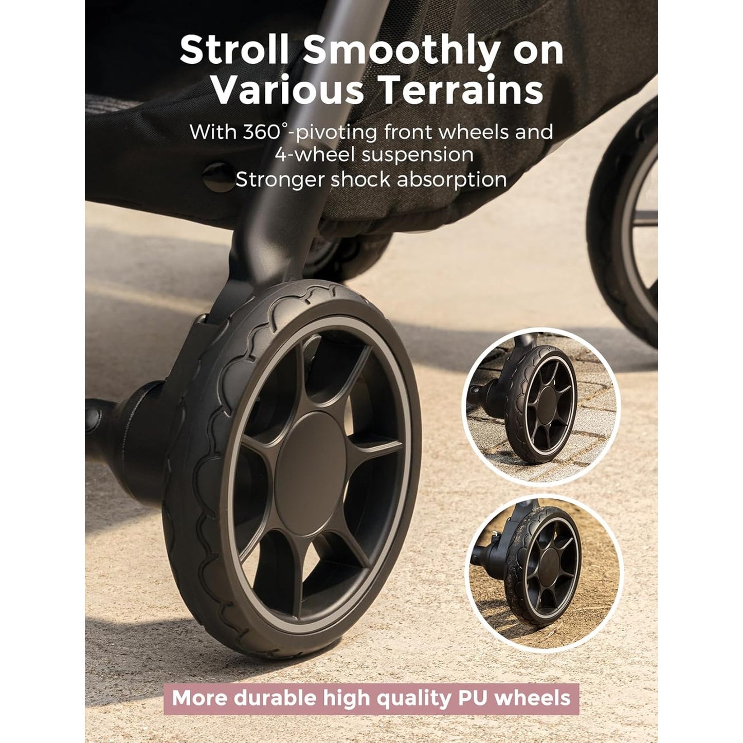 Momcozy ClickGo Lightweight Stroller One-Hand Fold- UPF50+ Canopy