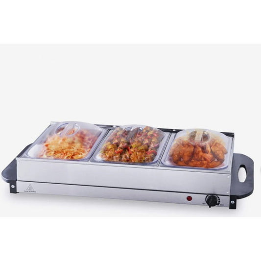 Electric Buffet Server & Food Warmer – 3-Tray Chafing Dish with Adjustable Temp