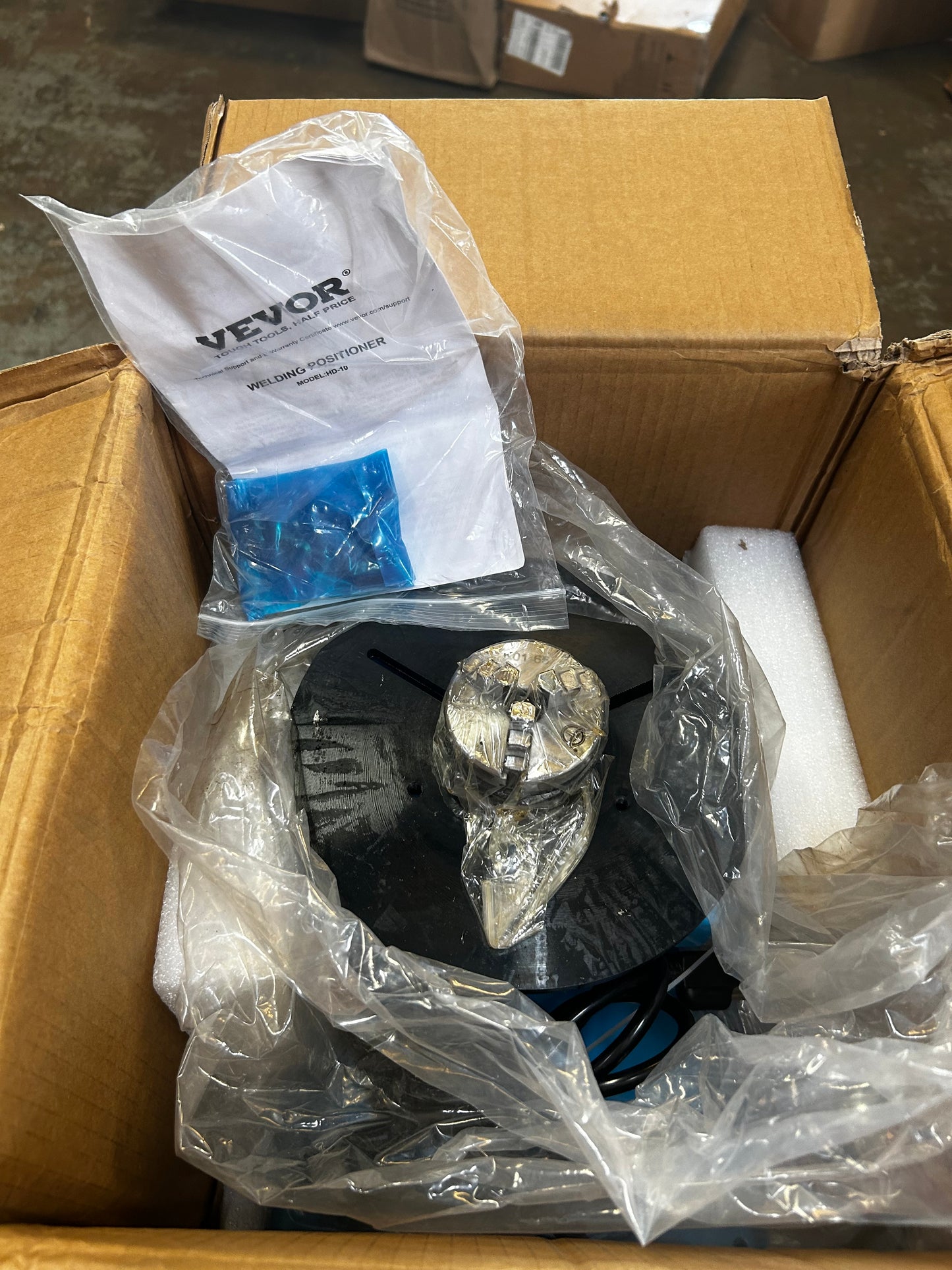 VEVOR Rotary Welding Positioner 10KG 3-Jaw Chuck 1-12 RPM Foot Pedal