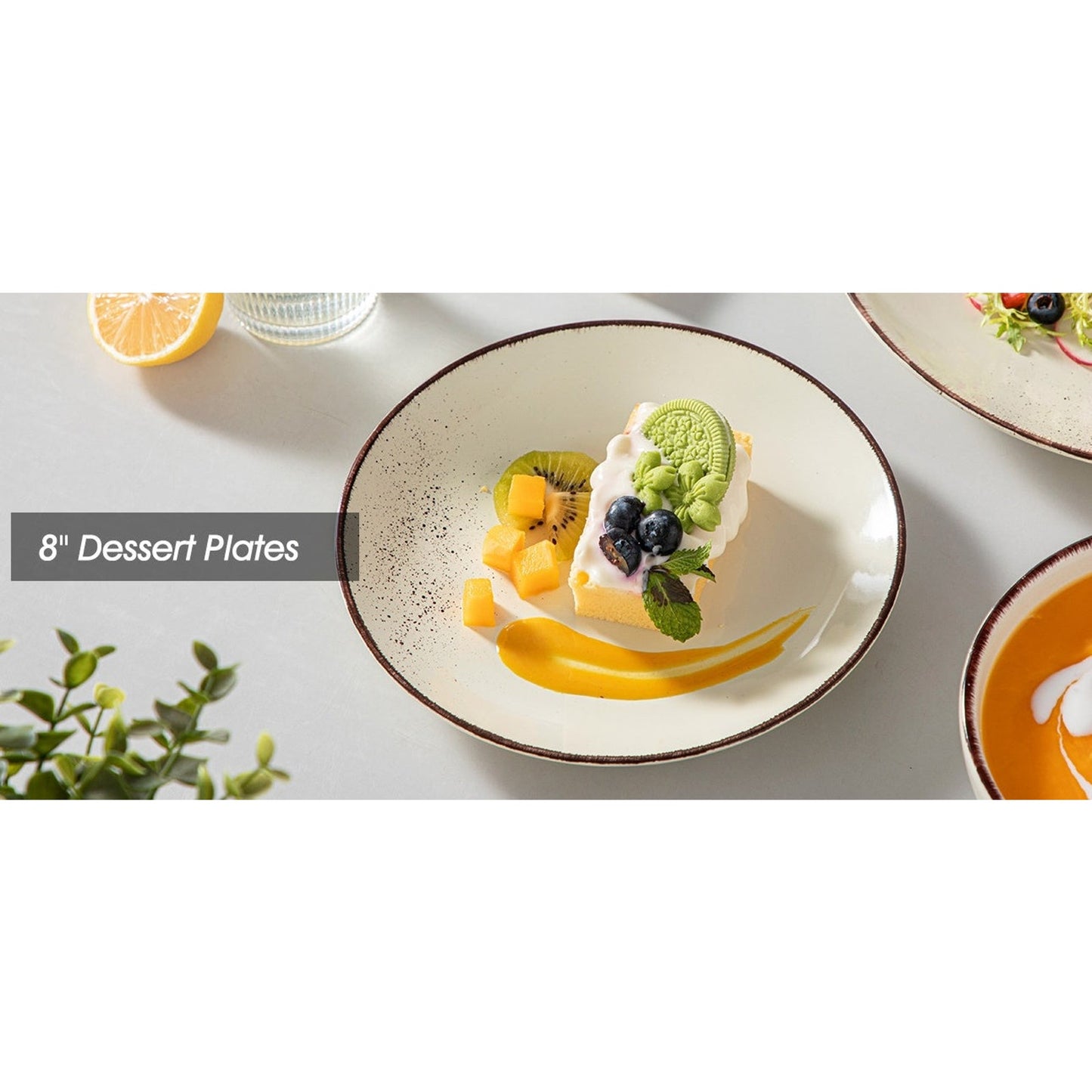 12-Piece Stoneware Dinnerware Set for 4, Glossy Multi-Color (Plates & Bowls)