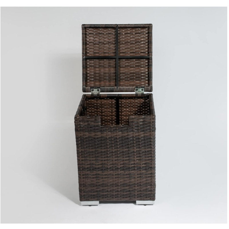 Rattan Propane Tank Cover / Storage Table – 16"x16"x22", Brown, New & Assembled