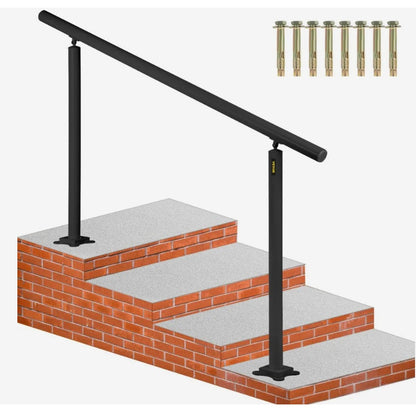 VEVOR 5 ft Black Aluminum Stair Handrail Adjustable Railing – Like New